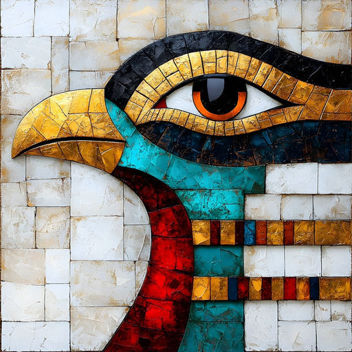 Falcon's Luminous Mosaic Canvas Print