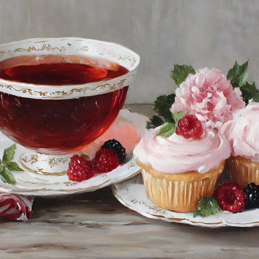Tea Time Cupcakes and Berries Canvas Print