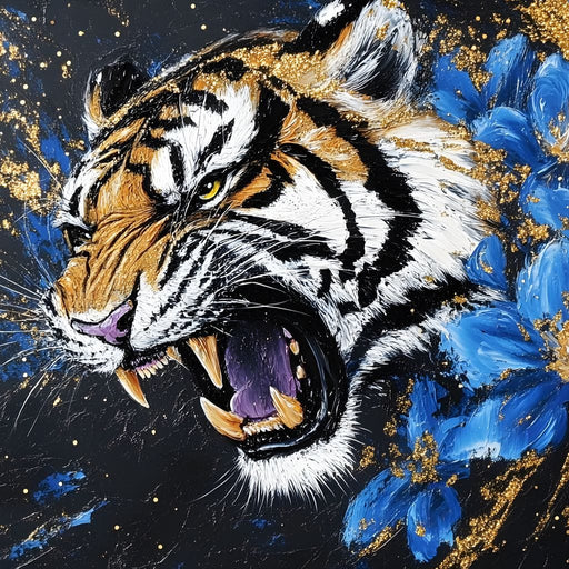 Fierce Tiger Floral Fusion - Alicia Smith Canvas Print