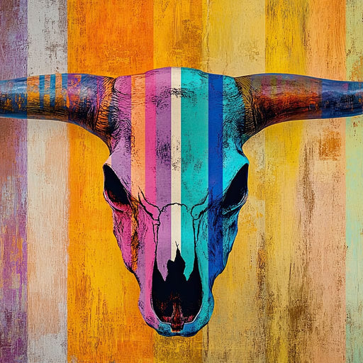 Radiant Longhorn Vibrance Canvas Print