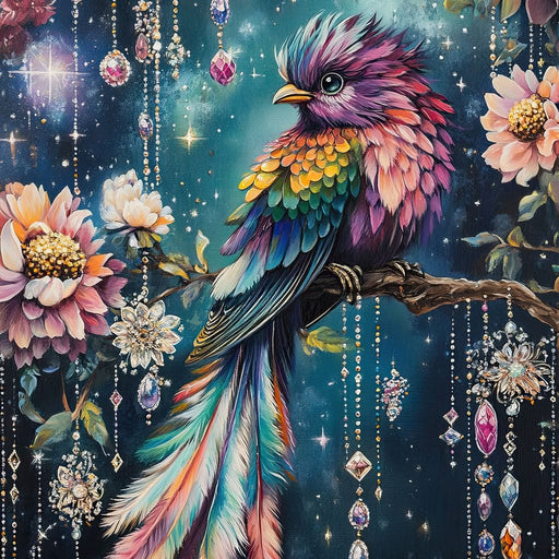 Enchanted Jewel Toned Bird Fantasy Canvas Print