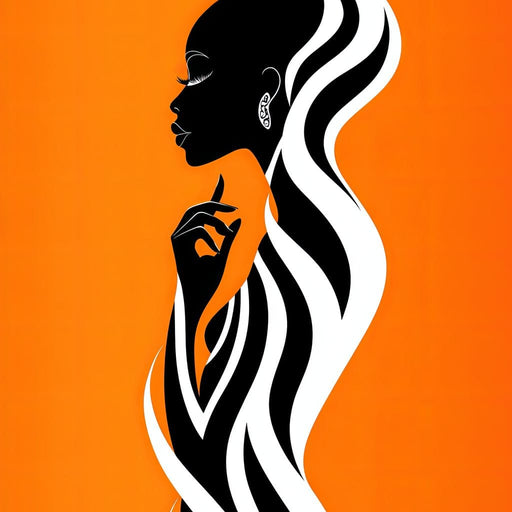 Ebony Flow on Tangerine Dreams - TooplesArt Canvas Print