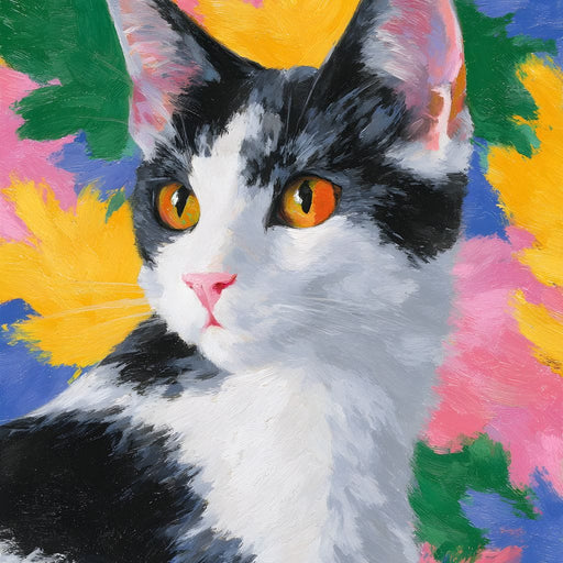 Golden Eyed Feline Brush Garden Canvas Print