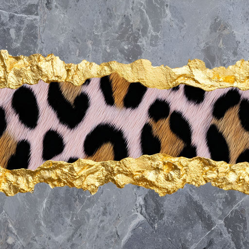 Golden Leopard Marble Rift Canvas Print