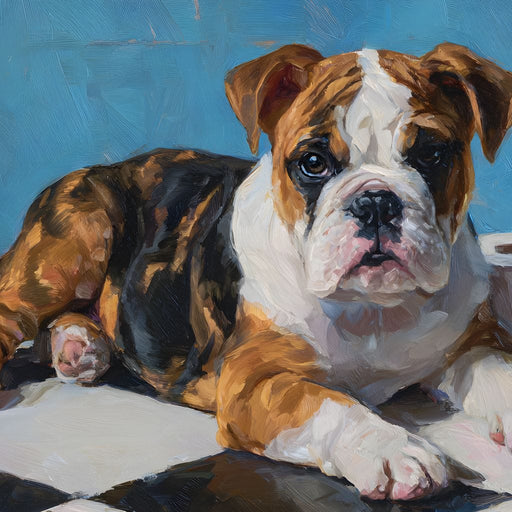 Bulldog Bathroom Mischief Canvas Print