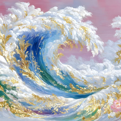 Golden Waves of Dreams Canvas Print