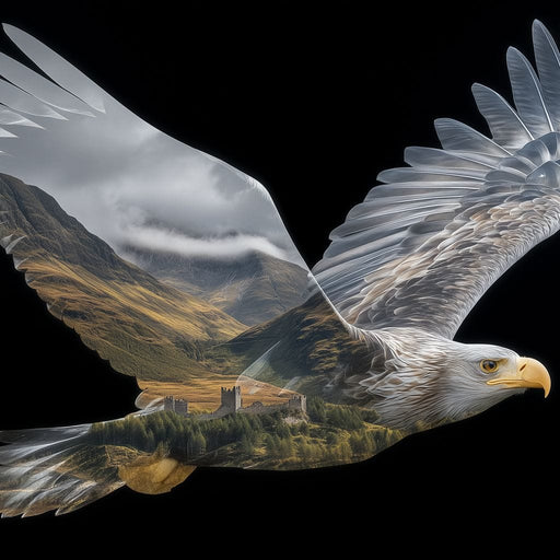 Highland Eagle Double Exposure Canvas Print