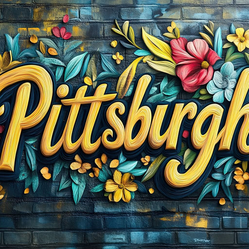 Floral Pittsburgh Canvas Print
