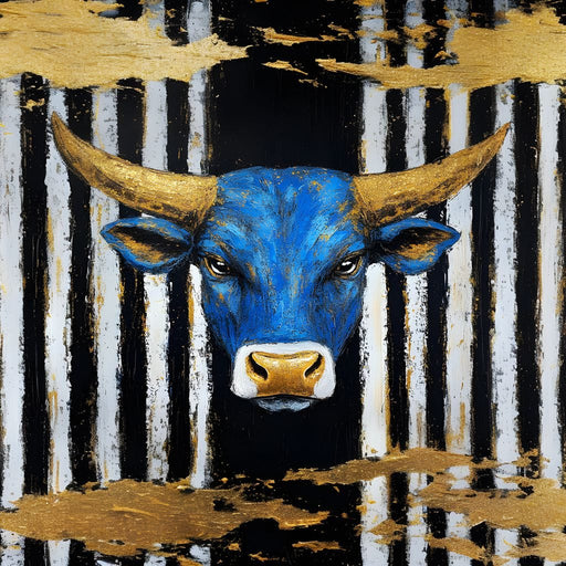 Golden Bull Radiance in Forest - Alicia Smith Canvas Print