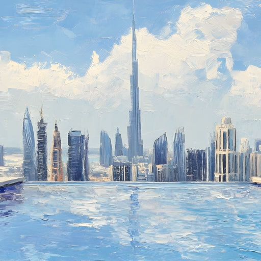 Cityscape Oasis Panorama Canvas Print