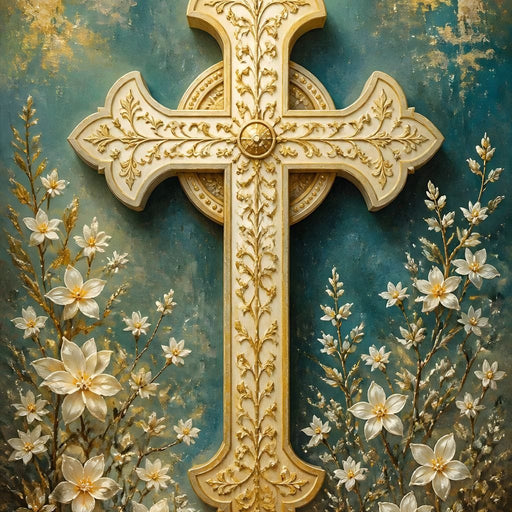 Gilded Petals Near The Relic Canvas Print