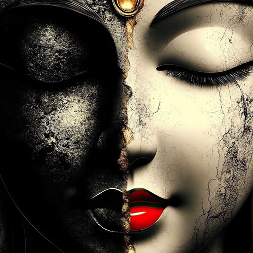 Duality of Tranquil Visages Canvas Print