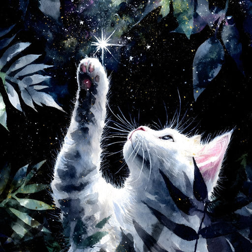 Starbound White Cat Dream Canvas Print