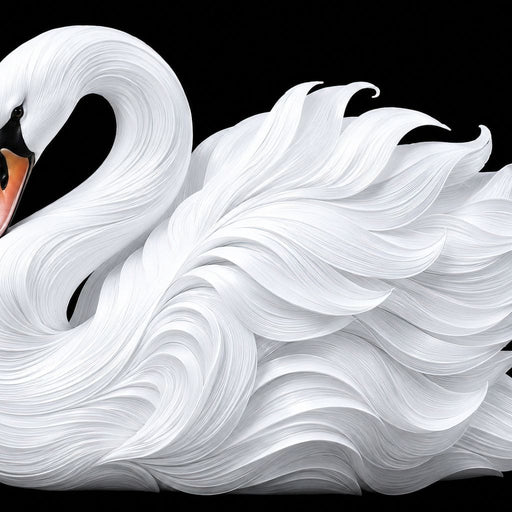 The Alabaster Swan Unfurled - TooplesArt Canvas Print