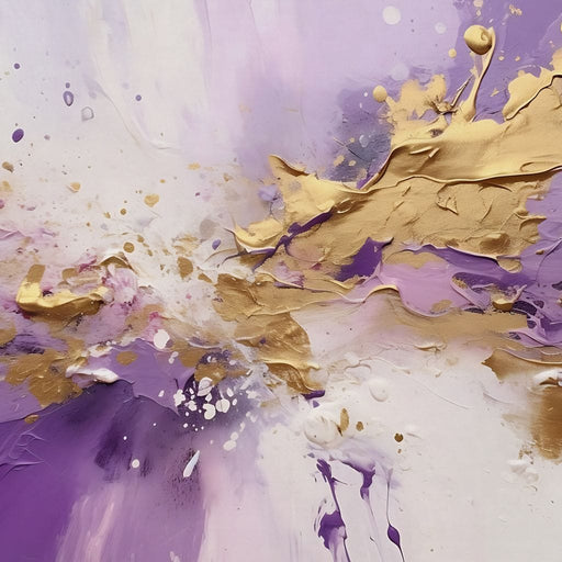 Golden Lavender Abstract Splash Canvas Print