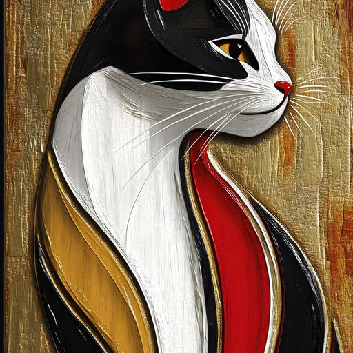 Feline Elegance on Textured Gold Canvas Print