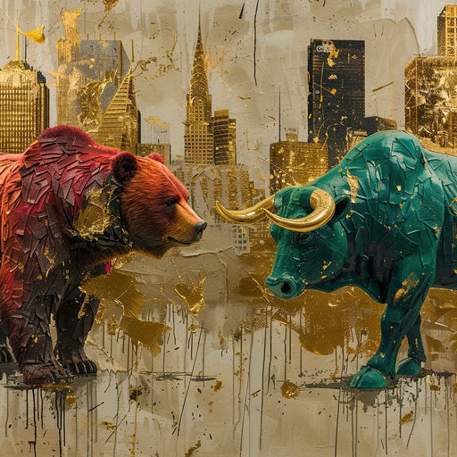 The Clash of Bull and Bear Forces Canvas Print