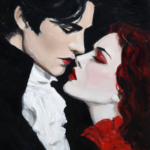 Nocturnal Lovers Vampire Kiss Canvas Print