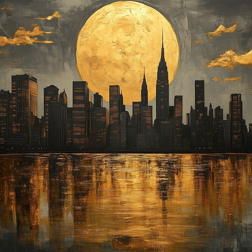 Golden Reflections Skyline Canvas Print