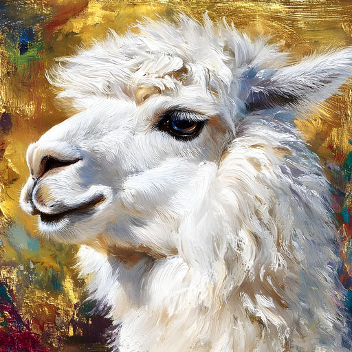 Golden Llama Portrait Glow - Neal Hackett Canvas Print
