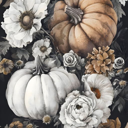 Autumn Pumpkin Floral Reverie Canvas Print