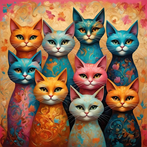 Cat Kaleidoscope - TooplesArt Canvas Print