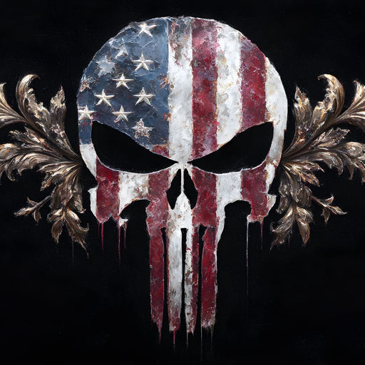 Stars Stripes Resolute Skull Canvas Print