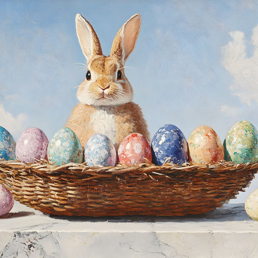 Easter Bunny Dreams Basket Canvas Print