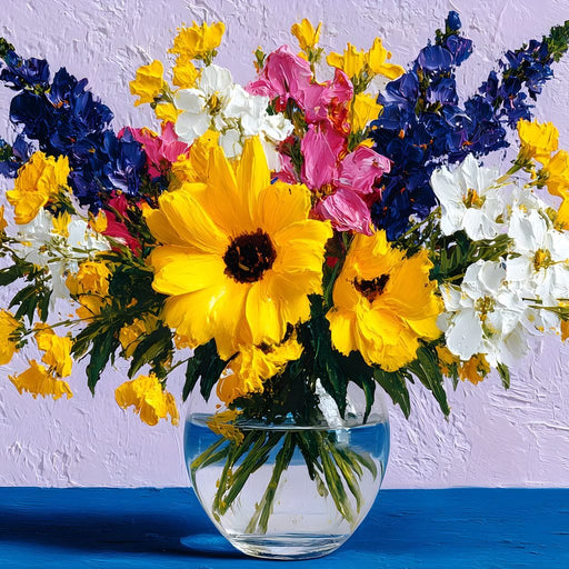 Sunlit Meadow Bouquet Vase Canvas Print