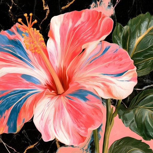 Fossilized Petals Upon Dark Stone Canvas Print
