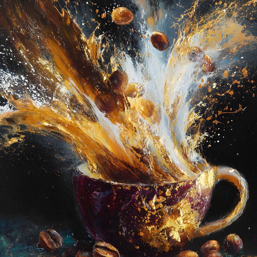 Golden Espresso Burst Cup Canvas Print