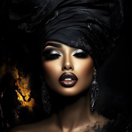 Golden Elegance Portrait Canvas Print