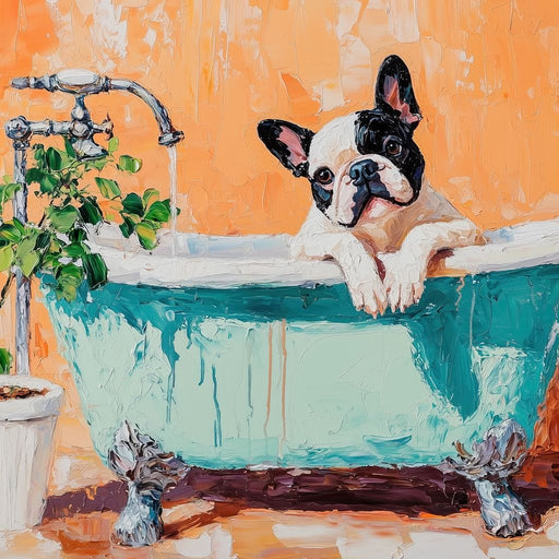 French Bulldog in the Tub Canvas Print