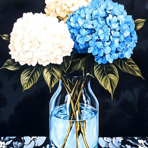 Hydrangea Dream in Glass Vase Canvas Print