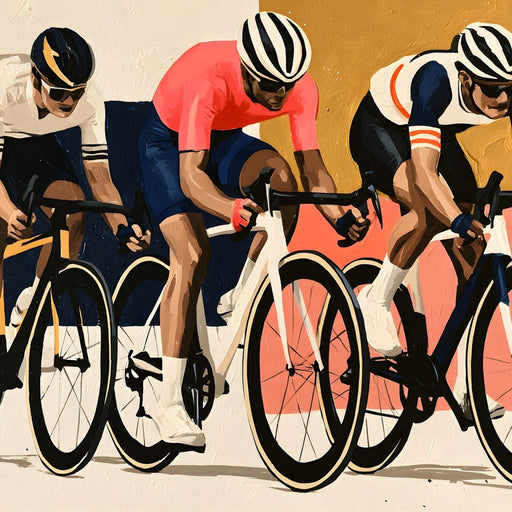 Three Cyclists Chasing The Final Bend Canvas Print
