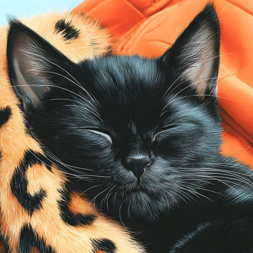 Dreamy Feline Slumber Bliss Canvas Print