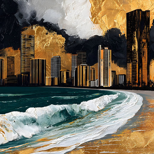 Gilded Towers Beyond The Tides Canvas Print