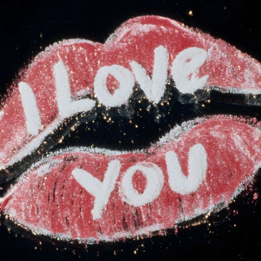 Love You Glitter Kiss Pop Canvas Print