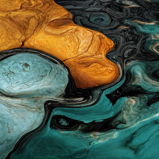 Amber And Teal Delta - TooplesArt Canvas Print