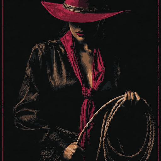Midnight Cowgirl Red Hat Canvas Print