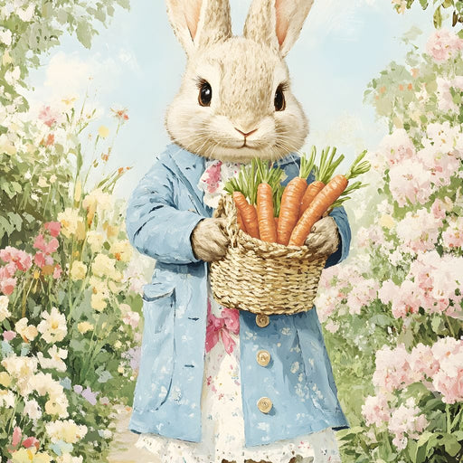 Bunny Harvest in Blossom Trail Canvas Print