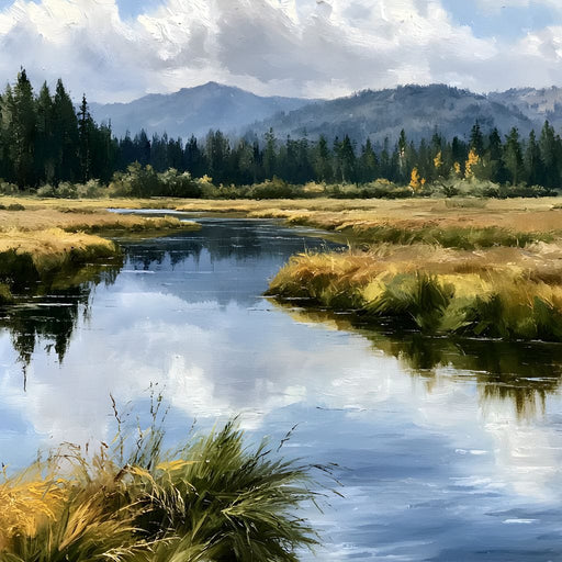 Silent Waters Reflecting Mountain Clouds Canvas Print