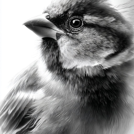 Feathered Sentinel Monochrome Canvas Print