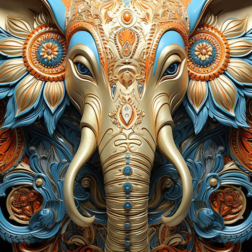 Majestic Elephant Flourish Canvas Print