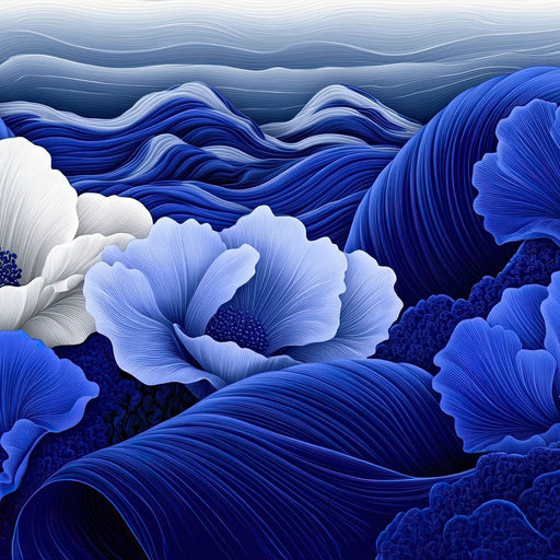 Blossoms by the Azure Seal - TooplesArt Canvas Print