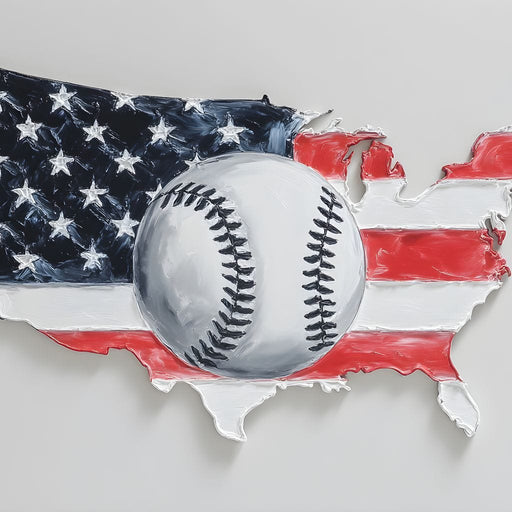 Patriotic Baseball USA Map Tribute Canvas Print