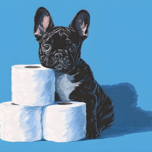 Frenchie Guarding Toilet Rolls Canvas Print