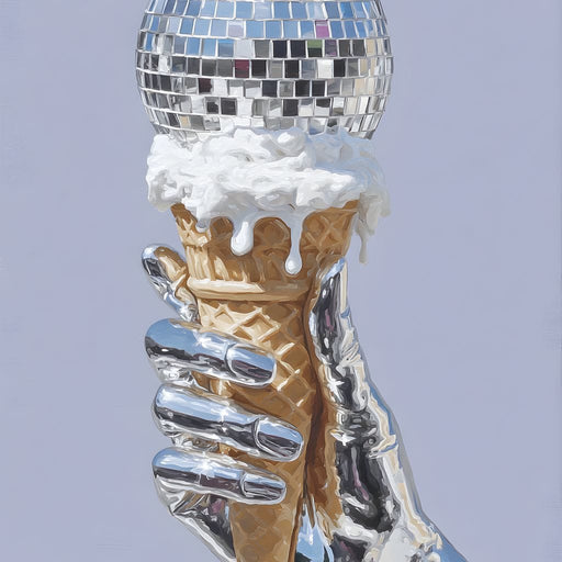 Chrome Hand Disco Ice Cream Dream Canvas Print