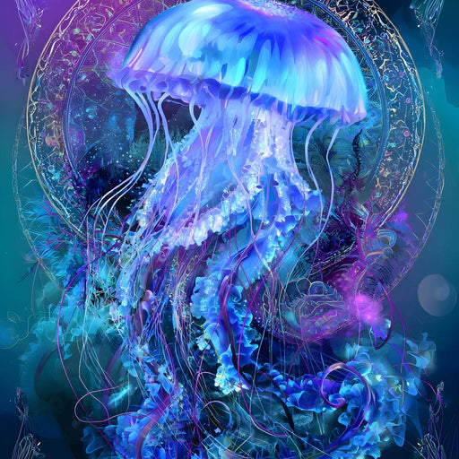 Glowing Jellyfish Ocean Ballet Canvas Print