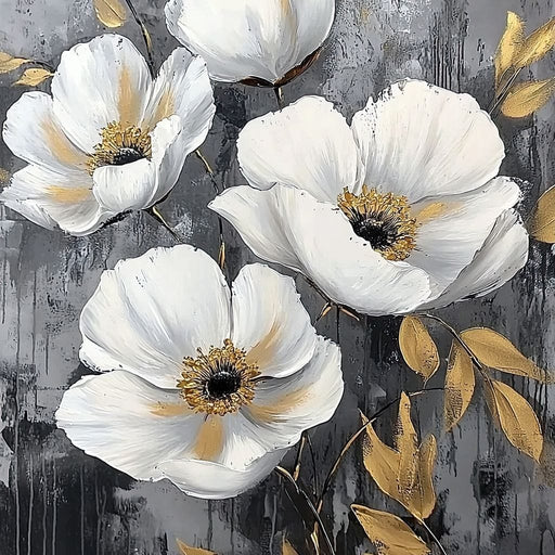 Golden Petal Harmony Blooms - Wildrose Creations Canvas Print